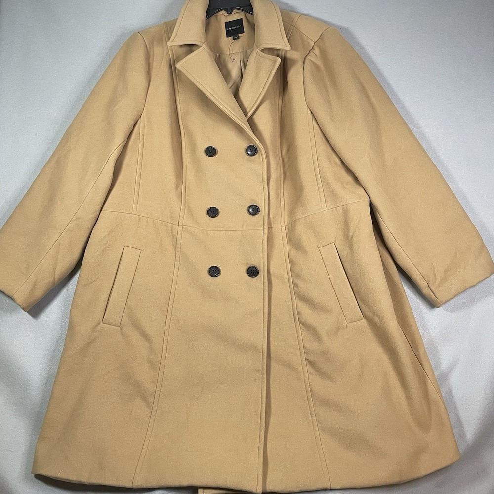 Lane Bryant Trench Coat Women Beige/Twin 26W  Long Cozy Winter